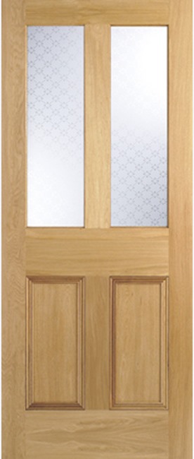 Internal Oak Malton (SCREENPRINT GLASS) Un-Finished - Solid Core - LPD