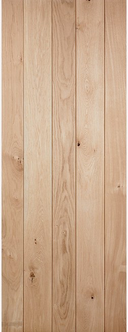 Internal Solid Oak Ledged Un-Finished Door