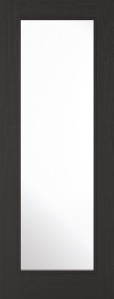 Internal Charcoal Black Diez Pre Finished (CLEAR GLASS) Raised Mouldings Door
