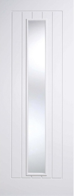 Internal White Primed Mexicano (CLEAR GLASS) Semi Solid Core Door