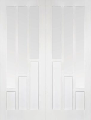 White Primed Coventry Glazed Pairs - Rebated - Solid Core - LPD