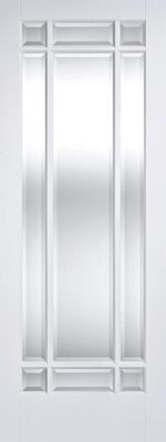 Internal White Primed Manhattan (CLEAR BEVELLED GLASS) Solid Core Door
