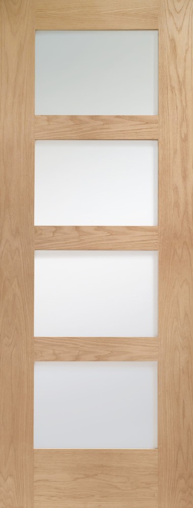 Oak Shaker 4 Panel (CLEAR GLASS) Pre-Finished - XL
