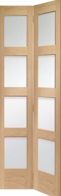 Internal Oak Shaker Bi-Fold (CLEAR GLASS) - XL