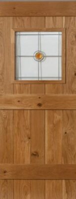 Internal Solid Oak Buttermere Glazed Ledged Button Bead Un-Finished Door