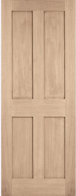 Oak London Flat Panel Solid Core Pre-Finished Door - LPD
