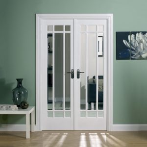 Internal White Primed Manhattan W4 (CLEAR BEVELLED GLASS) Room Divider