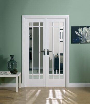 Internal White Primed Manhattan W4 (CLEAR BEVELLED GLASS) Room Divider
