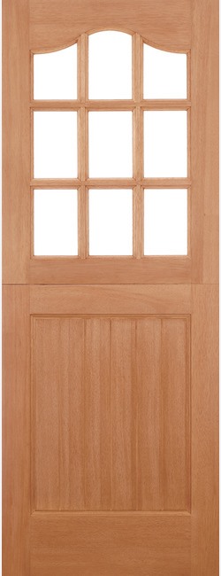 External Hardwood Stable 9 Light Un-Glazed (NO GLASS) M&T Un-Finished Door