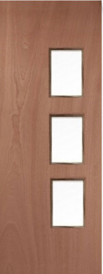 Lipped Timber Blank 28G (CLEAR GLASS) FD60 54mm Fire Door - MB
