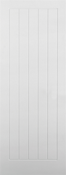 White Primed Premium Textured Vertical 5 Panel FD60 54mm - PD