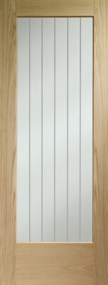 Internal Oak Suffolk P10 Essential (CLEAR ETCHED GLASS) Un-Finished Door