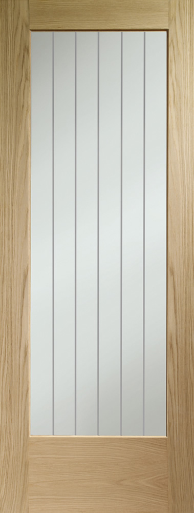 Internal Oak Suffolk P10 Essential (CLEAR ETCHED GLASS) Un-Finished Door