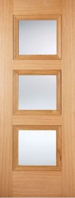 Oak Amsterdam (CLEAR GLASS) Pre-Finished Door - LPD