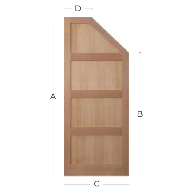 Oak Shaker 4 Panel Straight/Angled Custom Door - MB