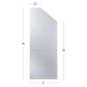 White Primed 4 Line Straight/Angled Custom Door - MB