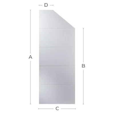 White Primed 4 Line Straight/Angled Custom Door - MB