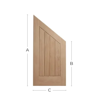 Oak Mexi Angled Custom Made Door - MB