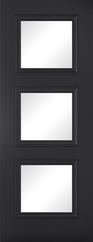 Internal Antwerp Black Primed (CLEAR GLASS) Door