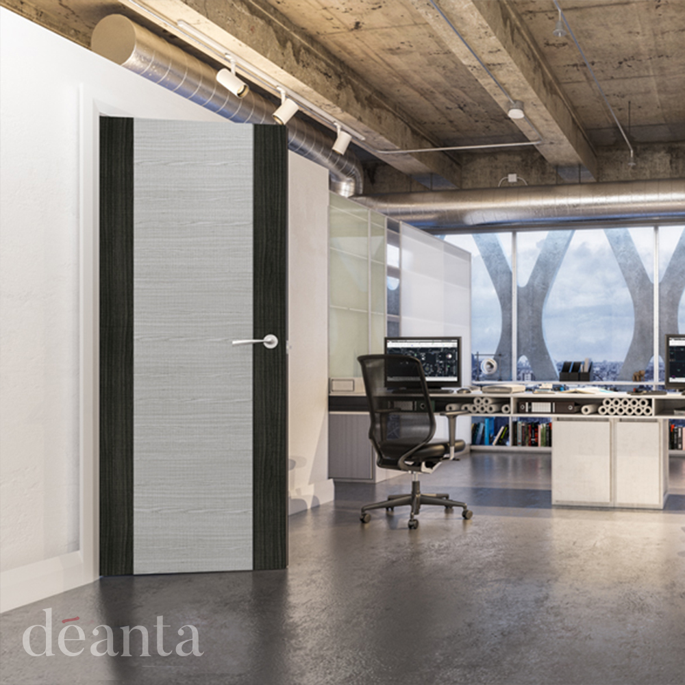 Internal Flush Light Grey Ash Dark Grey Edges Pre-Finished FD30 44mm Fire Door - Image 2