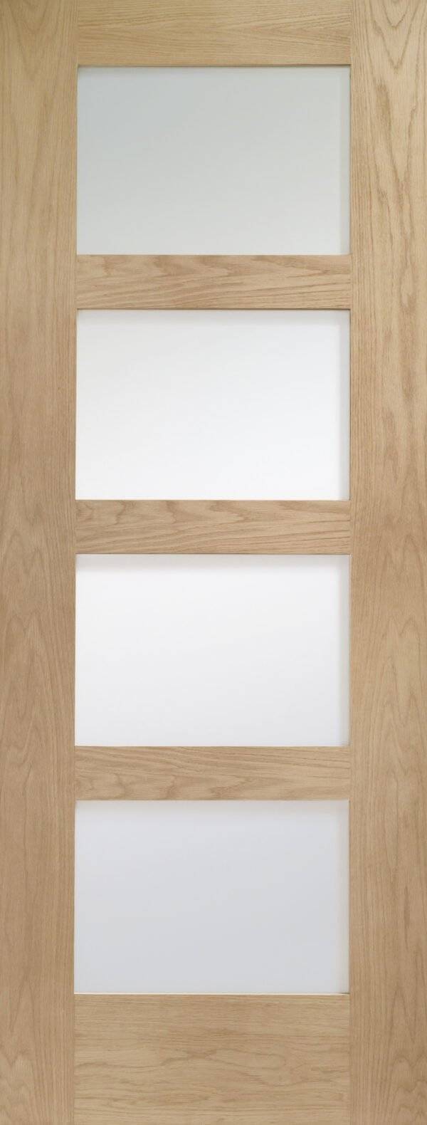 Internal Oak Shaker (OBSCURE GLASS) Un-Finished Door