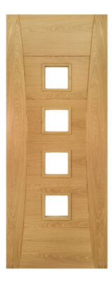 Internal Oak Pamplona Pre-Finished (CLEAR GLASS) FD30 44mm Fire Door