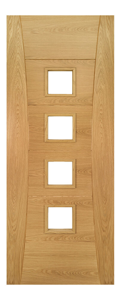 Internal Oak Pamplona Pre-Finished (CLEAR GLASS) FD30 44mm Fire Door
