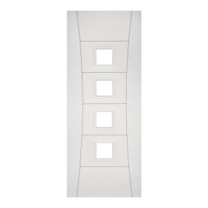 Internal White Primed Pamplona (CLEAR GLASS) FD30 44mm Fire Door