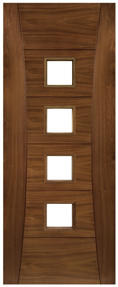Internal Walnut Pamplona (CLEAR GLASS) Pre-Finished Door