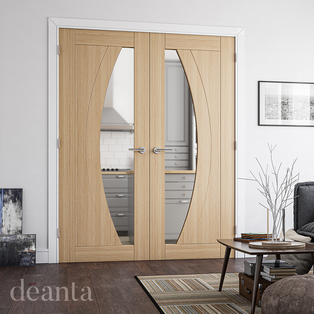 Internal Oak Ravello (CLEAR GLASS) Pre-Finished Door - Image 2