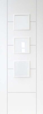 Internal White Primed Trend Vancouver 3 Light OBSCURE GLASS FD30 44mm Fire Door