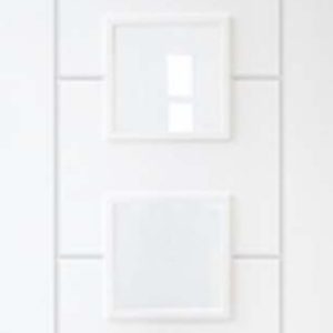 Internal White Primed Trend Vancouver 3 Light OBSCURE GLASS FD30 44mm Fire Door