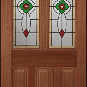 EXTERNAL Hardwood Ealing Rose (DECORATIVE GLASS) Un-Finished Door