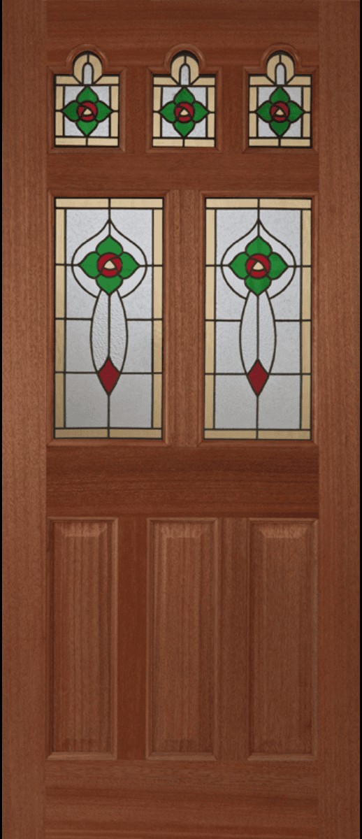 EXTERNAL Hardwood Ealing Rose (DECORATIVE GLASS) Un-Finished Door
