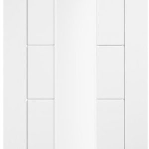 INTERNAL White Primed Ladder 7P (CLEAR GLASS) Semi Solid Core Door