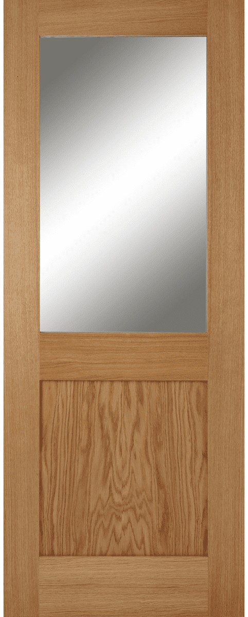 Internal Oak Marlborough 1 Panel 1 Light (CLEAR GLASS) Un-Finished Door