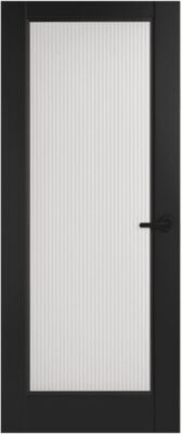 Internal Black Ravenna (REEDED GLASS) 1 light Solid Core Pre-Finished Door