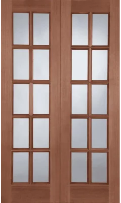 External GTP (UN-GLAZED) Un-Finished (NO GLASS) Hardwood Rebated Door Pair