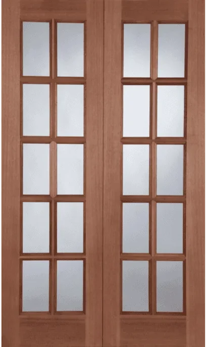 External GTP (UN-GLAZED) Un-Finished (NO GLASS) Hardwood Rebated Door Pair