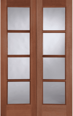 External Pattern 70 (UN-GLAZED) Un-Finished (NO GLASS) Hardwood Rebated Door Pair