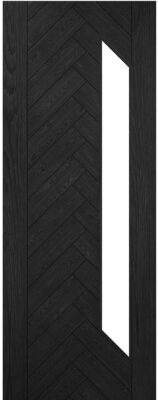 Internal Fontaine Brushed Black Oak (CLEAR GLASS) Pre-Finished Solid Core Door