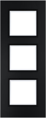 Internal Black Pre-Finished Solid Core Trinity (CLEAR BEVELLED GLASS) Door