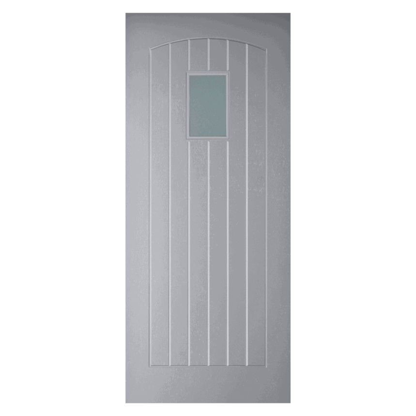 External Thermawood Grey Primed (OBSCURE GLASS) Devon Door