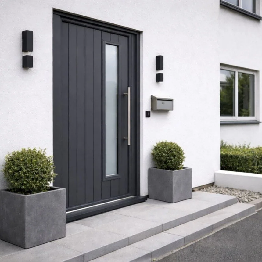 External Thermawood Grey Primed (OBSCURE GLASS) Surrey Door - Image 2