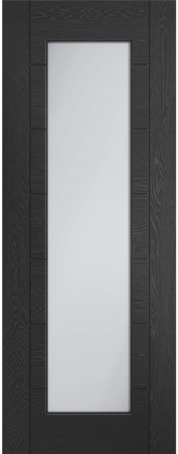 Internal Black 1 Light (CLEAR GLASS) Pre-Finished Palermo Door