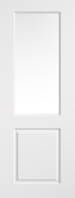 Internal White Primed Moulded Smooth 2 Panel (CLEAR GLASS) Door