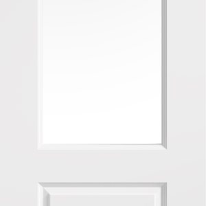 Internal White Primed Moulded Smooth 2 Panel (CLEAR GLASS) Door